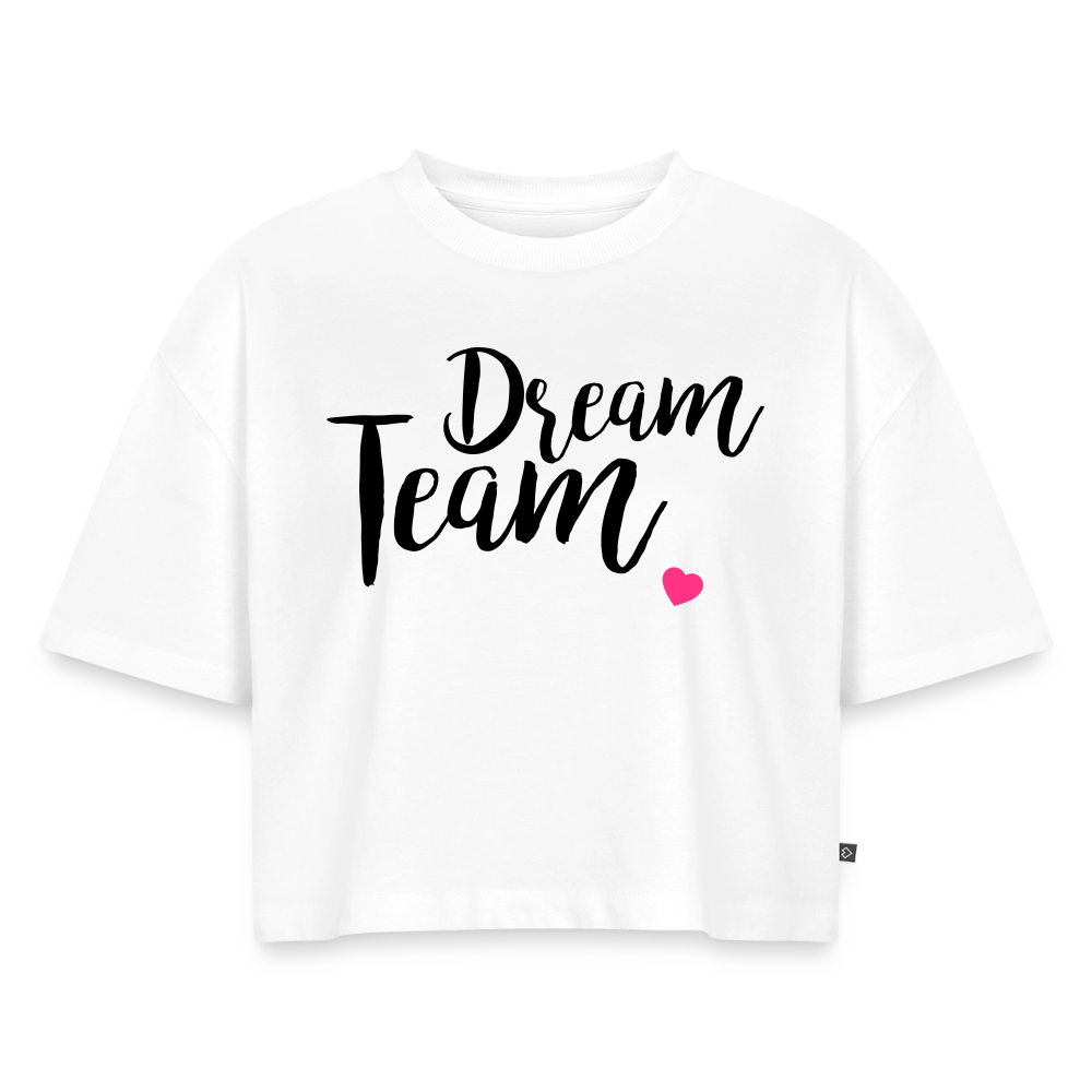 Dream-Team - Frauen Premium Oversized Bio Cropped T-Shirt - white