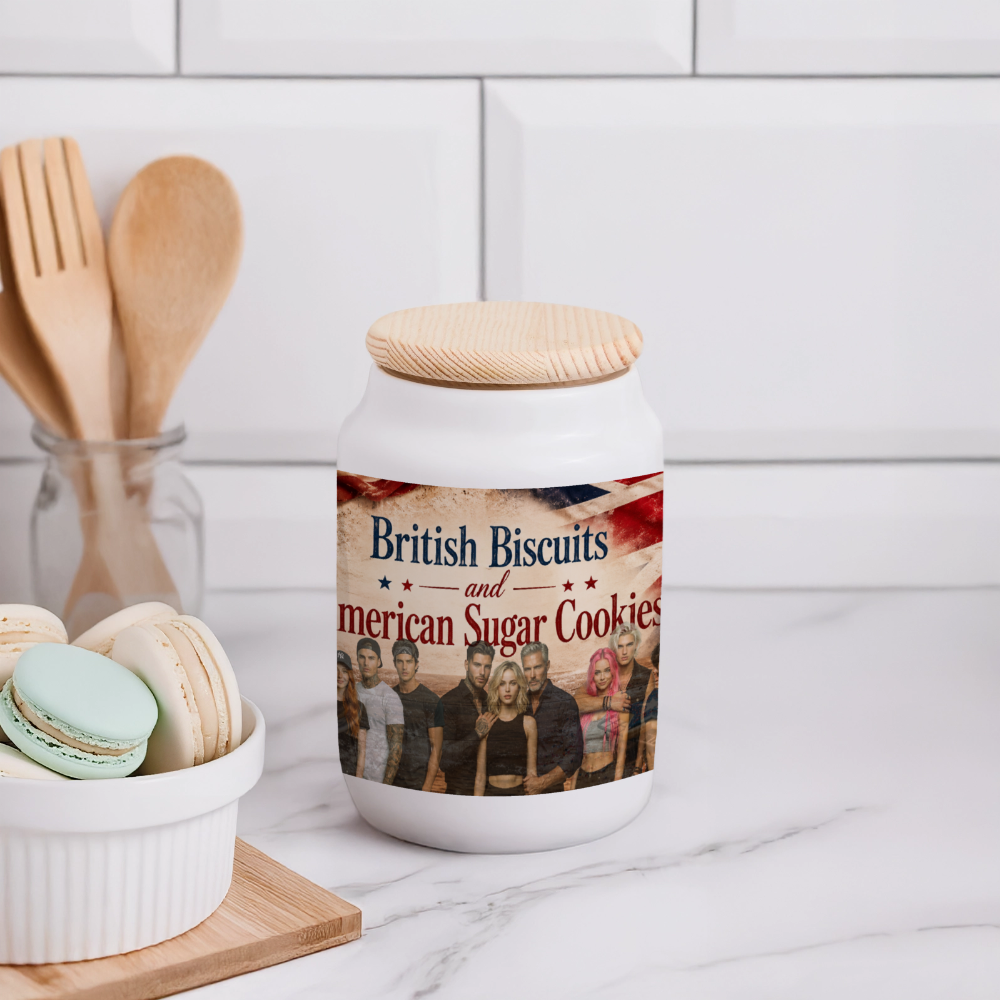British Biscuits and American Sugar Cookies - Keksdose - white