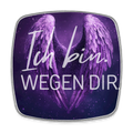 Ich bin. WEGEN DIR. - Viereckiger Kühlschrankmagnet - white