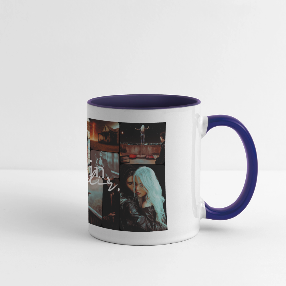 Ich bin. Wegen dir - Panoramatasse - white/cobalt blue