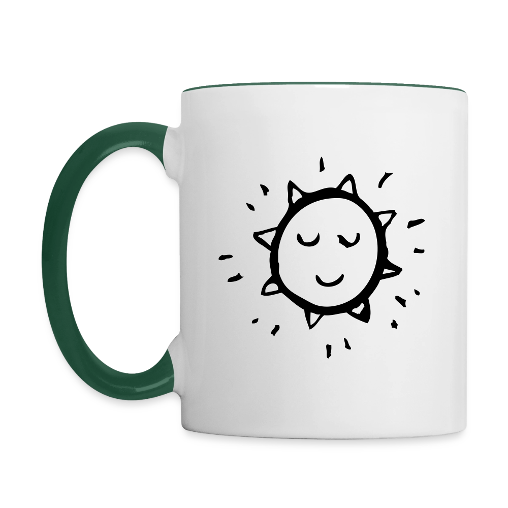 Es kann ja nicht immer regnen - zweifarbige Tasse - white/dark green