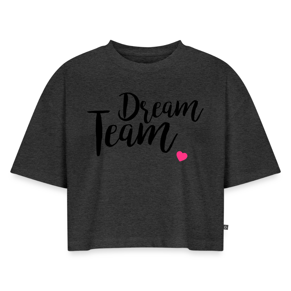 Dream-Team - Frauen Premium Oversized Bio Cropped T-Shirt - heather anthracite