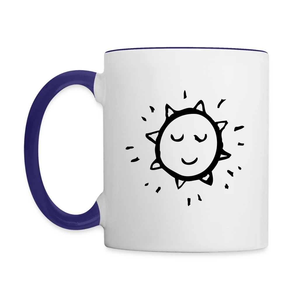 Es kann ja nicht immer regnen - zweifarbige Tasse - white/cobalt blue