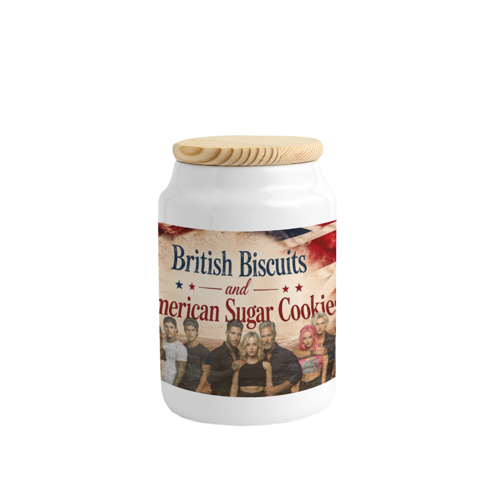 British Biscuits and American Sugar Cookies - Keksdose - white