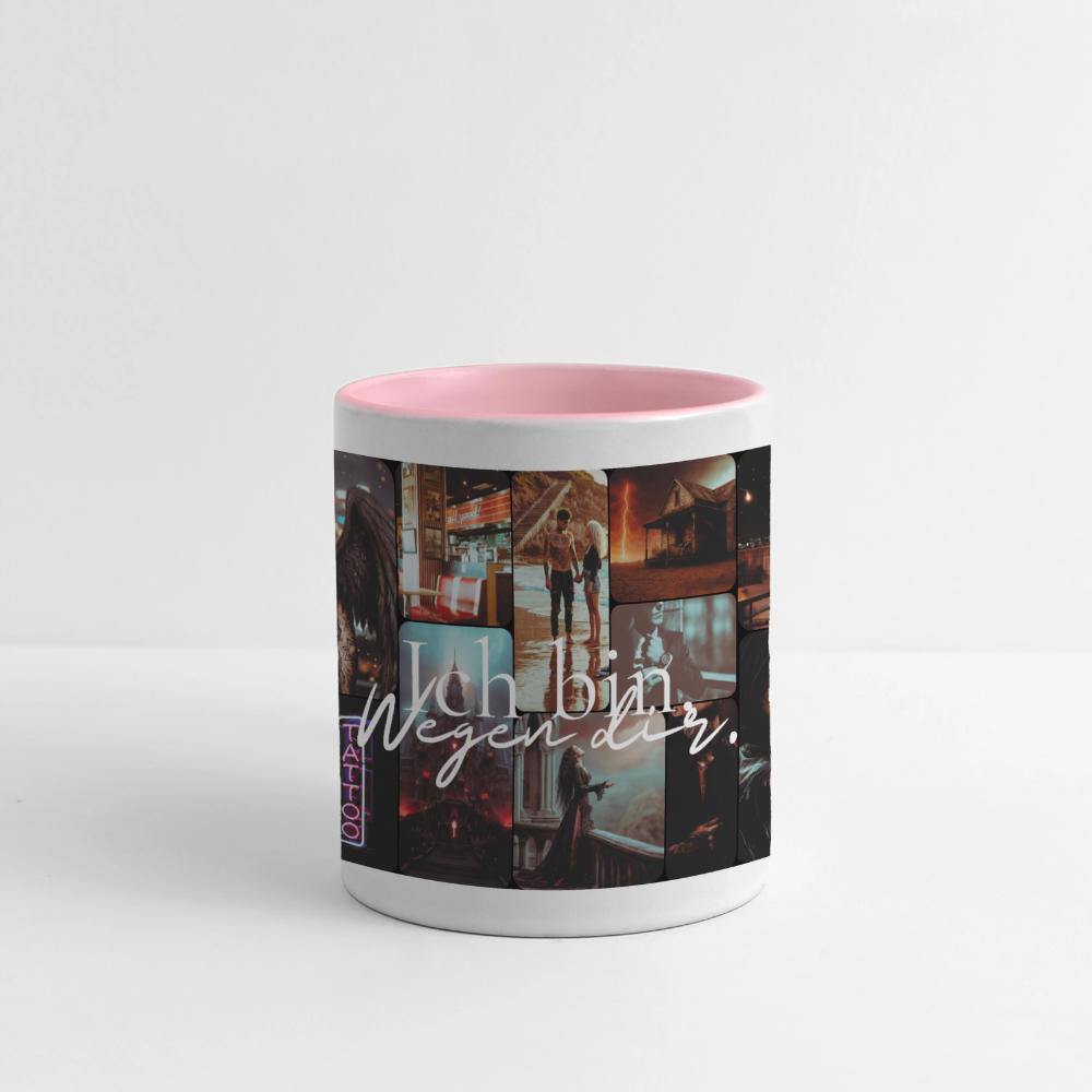 Ich bin. Wegen dir - Panoramatasse - white/pink