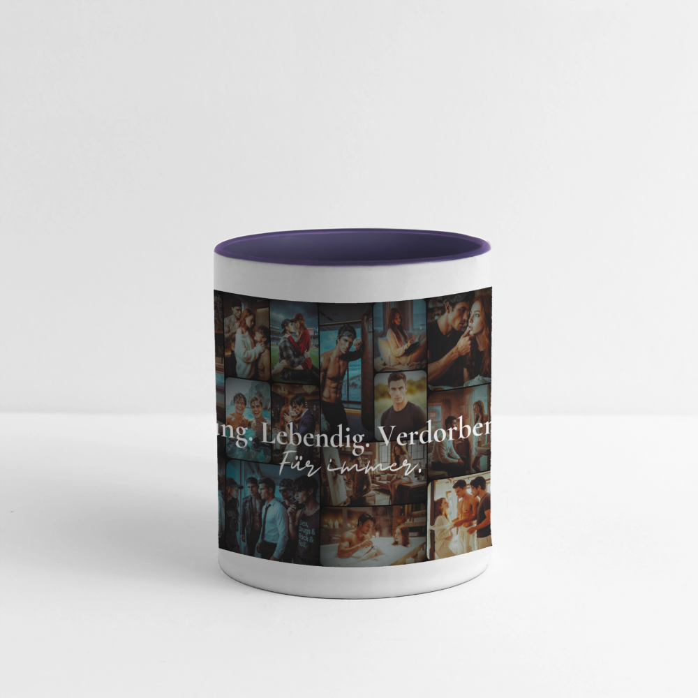 Jung. Lebendig. Verdorben. - Panoramatasse - white/cobalt blue