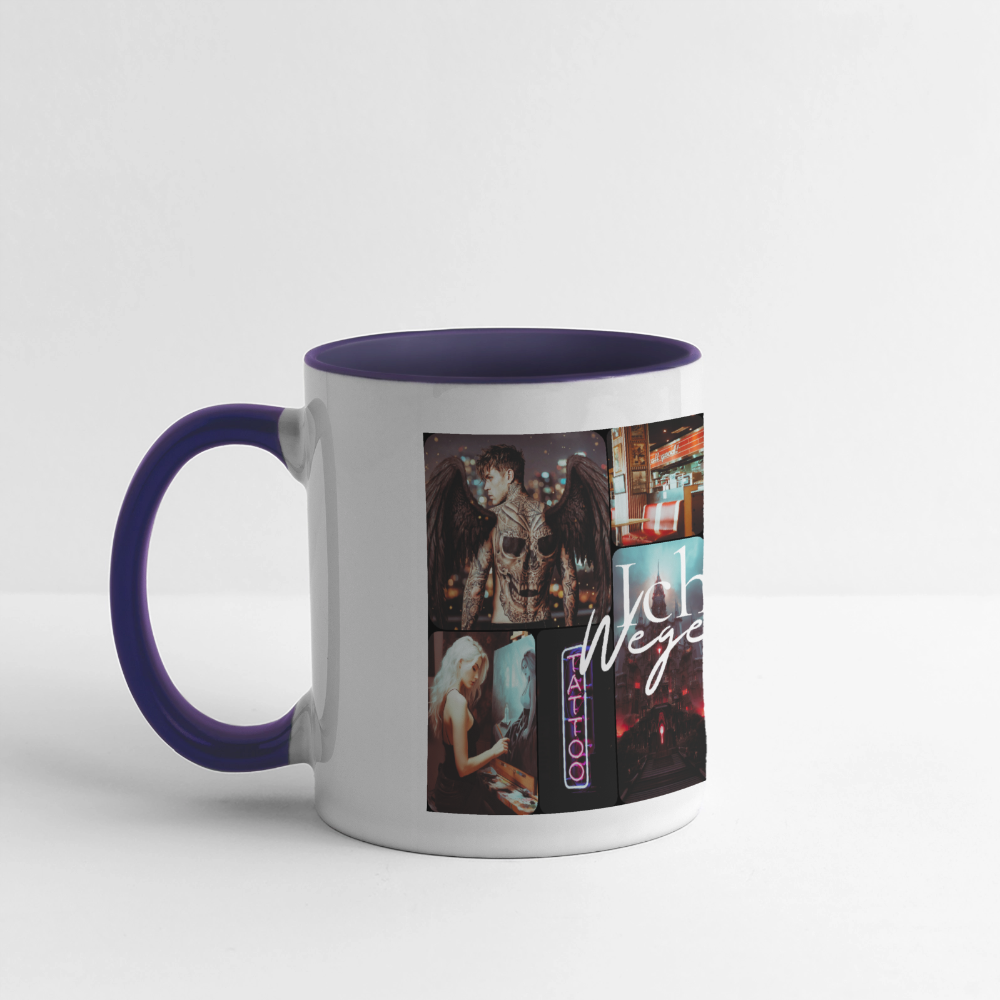 Ich bin. Wegen dir - Panoramatasse - white/cobalt blue
