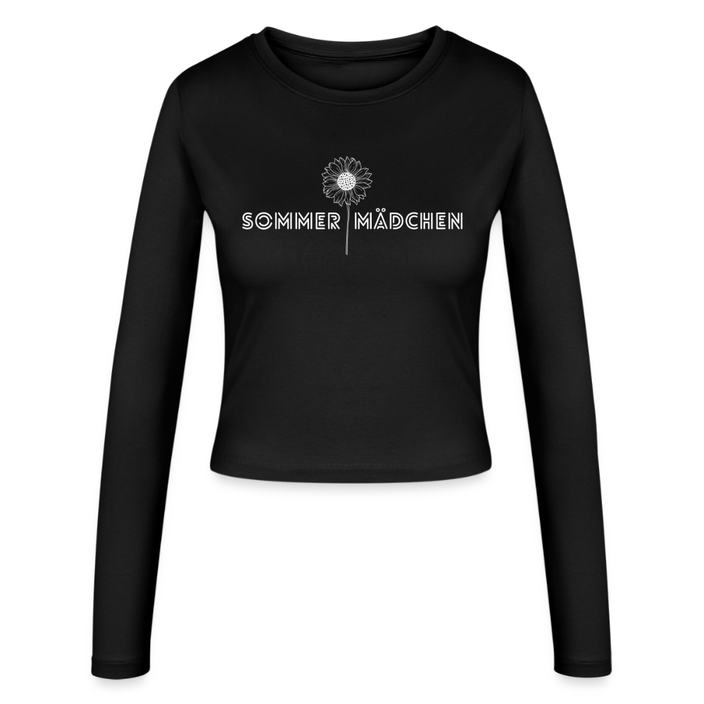 Sommermädchen-Frauen Slim Fit Langarmshirt - black