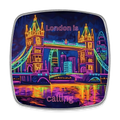 London is calling - viereckiger Kühlschrankmagnet - white