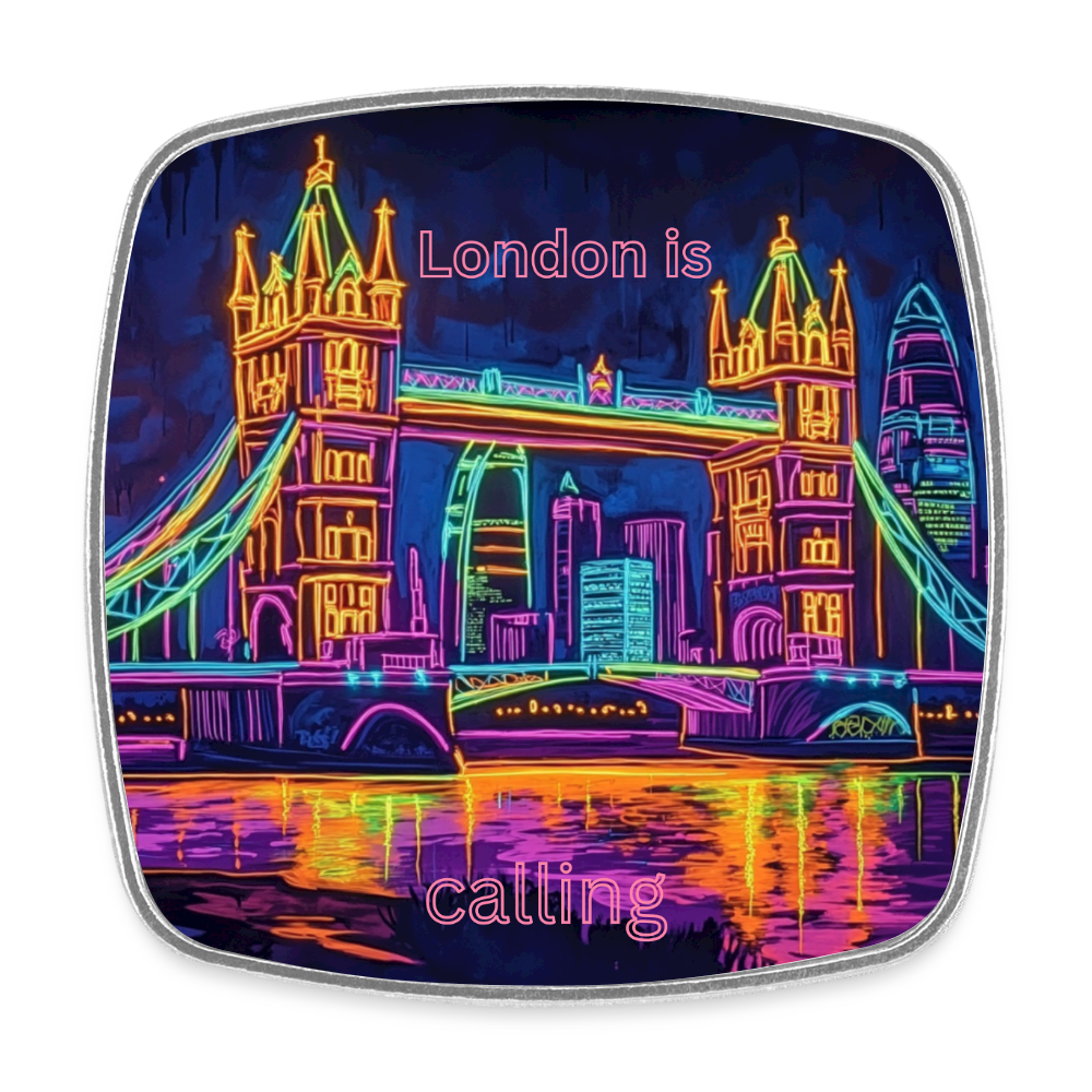 London is calling - viereckiger Kühlschrankmagnet - white