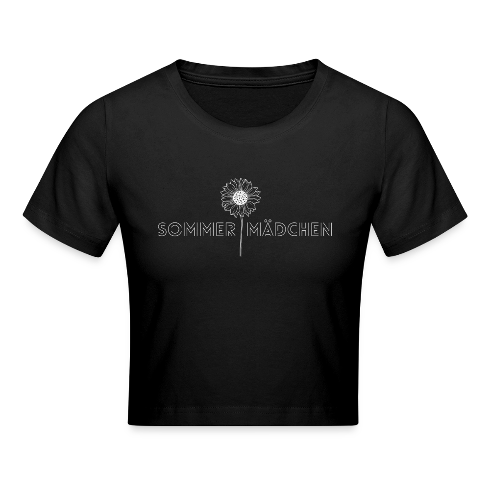 Sommermädchen - Frauen Oversized Cropped T-Shirt - black
