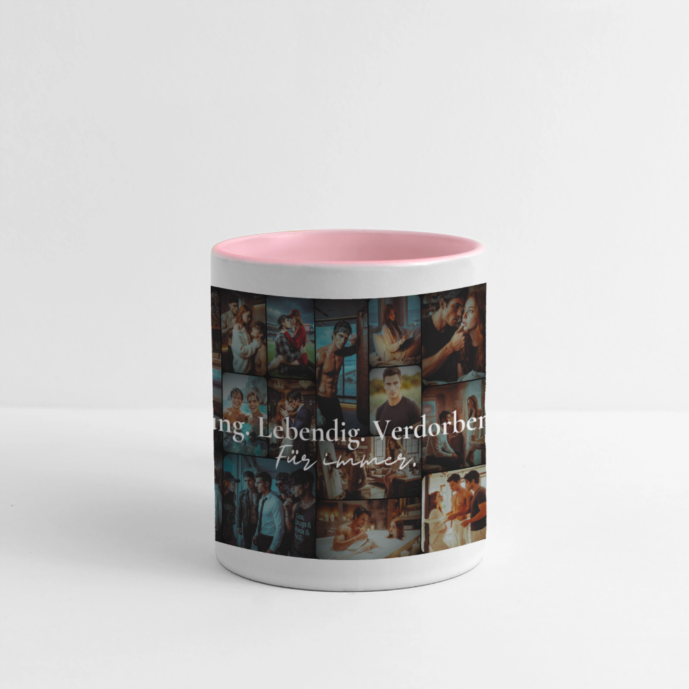 Jung. Lebendig. Verdorben. - Panoramatasse - white/pink