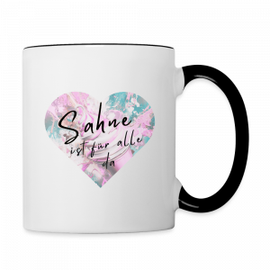 Sahne ist für alle da - zweifarbige Tasse